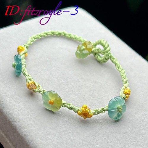Myanmar Jadeit Blume Armband Charm Amulett natürliche burmesische Jade Armreif - Bild 2 von 5