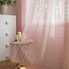 Pink Lace Curtains - Short Boho Cafe Curtains, Light Filtering Lace Kitchen 
