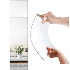 12inch 4 Pieces Acrylic Mirror Tiles Square Mirror Wall Silver 4 Pieces