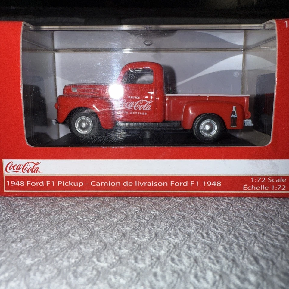 1948 Ford F1 Pickup Truck Diecast Model Car Coca-Cola Red, 1/72 Scale, B20 - Image 2 of 4