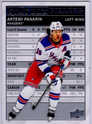 2023-24 Upper Deck Series 1 Artemi Panarin Stat Box Fillers Card # SB-22