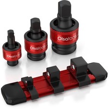 Olsa Tools Impact Universal Joint Socket Adapter Set - 3Pc 1/2",3/8" & 1/4" D...