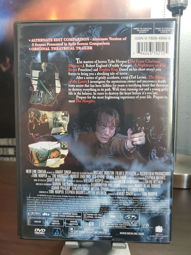 The Mangler (DVD, 1995) w/ Insert Robert Englund Ted Levine Used VG Cond OOP - Picture 2 of 8