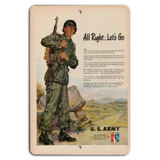 Vintage U.S. Army Recruiting Sign - World War II Era Collectible