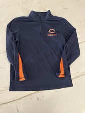 Chicago Bears NFL Mens Pullover Size M Navy Quarter Zip NFL Sweatshirt