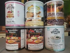 6 Mountain House/Augason Farms Freeze Dried Emergency Camping #10 Can Food #55