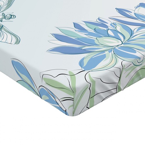 Dragonfly Fitted Sheet, Waterlilies Flowers and Dragonflies Simplistic Design... - Picture 4 of 5
