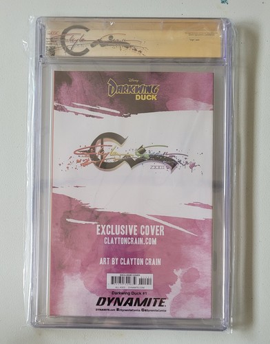 🔥CLAYTON CRAIN INFINITY SIGNED DARKWING DUCK #1 VIRGIN CGC 9.8 SS LTD750 🔥 - Picture 2 of 2