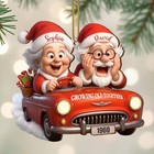Growing Old Together With Santa Claus In Vintage Car 2025 Chritmas Decor
