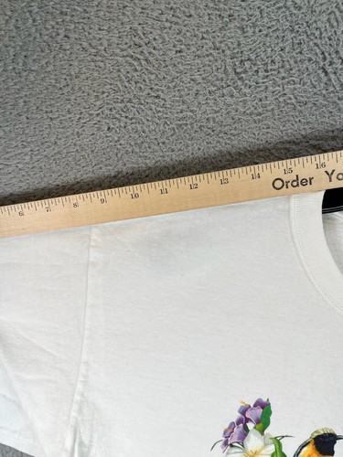 T-shirt hawaiana vintage uomo incudine tribale bird watcher grafica floreale stile anni 90 - Foto 7 di 10