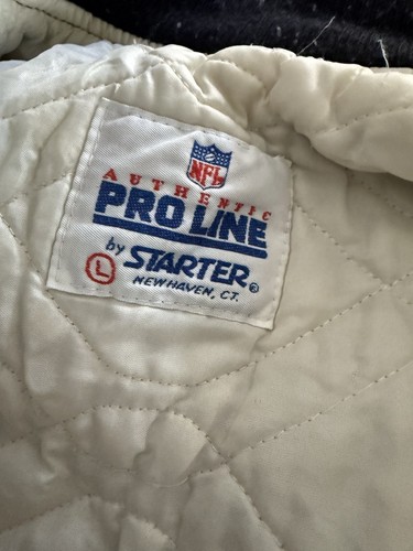 Chaqueta de satén vintage Starter Pro Line Oakland Las Vegas Raiders NFL para hombre L negra - Imagen 12 de 12