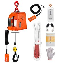 3 in 1 Electric Hoist Winch,2200 lbs Manual/Wired/Wireless Remote Control,110...