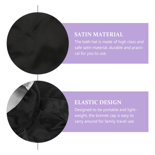 Satin Turban Pflege Headwrap Make-up Haarkappe Damen Duschhut mit Schleife - Bild 3 von 12