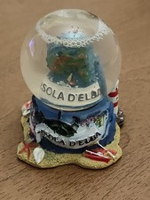 PALLA VETRO NEVE ISOLA D'ELBA SOUVENIR SFERA COLLEZIONE VINTAGE H6,5X6 CM OTTIME