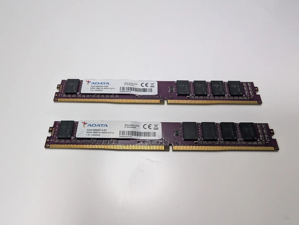 ADATA 16GB DDR4 2666MHz (2x8GB) AD4X266638G19-BP Desktop Memory DIMM Low Profile - Image 3 of 4