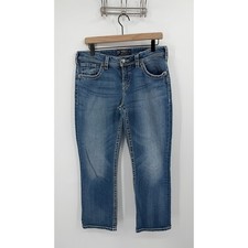 Silver Jeans Co Natsuki Capri Jeans Women's Size 31 Medium Wash Distressed