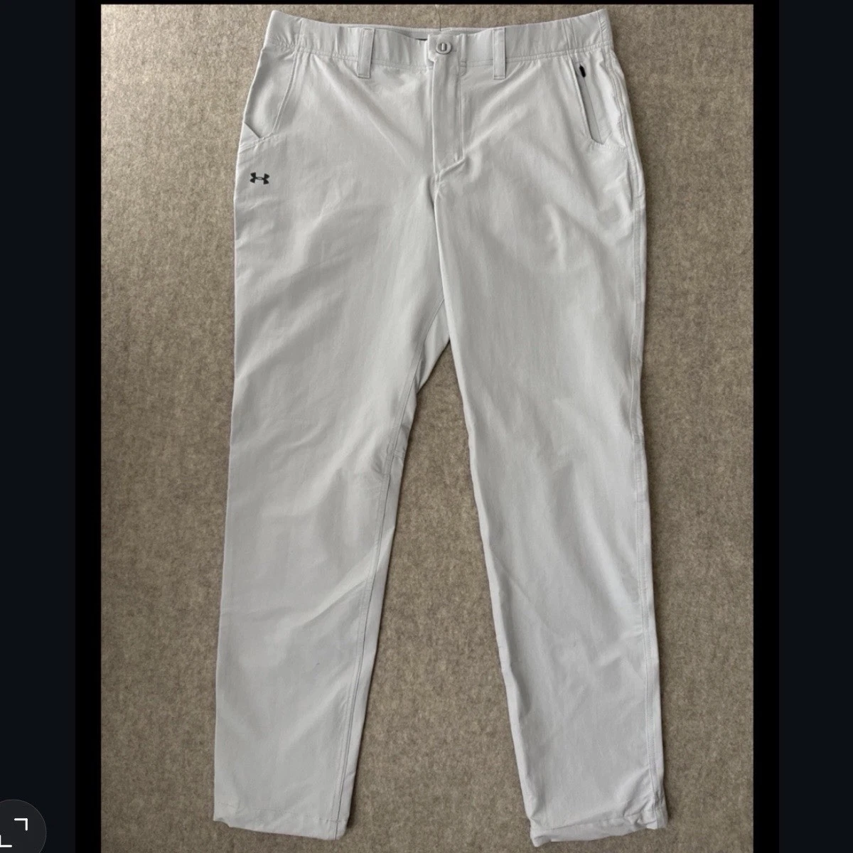 Under Armour Canyon Pant Mens 36x32 Light Gray Tapered Leg Fit UPF 50