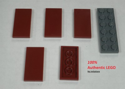 LEGO NEW 2x4 Dark Red Tile (5x) 6186003 Brick 87079