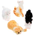  4pcs Miniature Doll House Cat Figurines Decorative Doll House Kitten Figurine