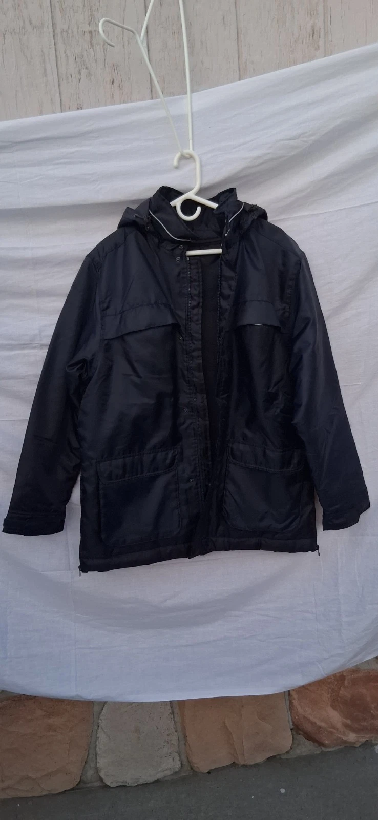 Harriton Men's Axle Reflective Water Resistant Insulated Cargo Jacket Black SZ-L