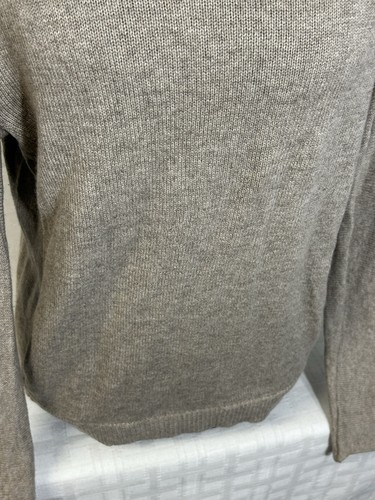 Theory Norman B 100% Cashmere SMALL Womens Brown Turtleneck Pockets Long Sleeve - Picture 4 of 18