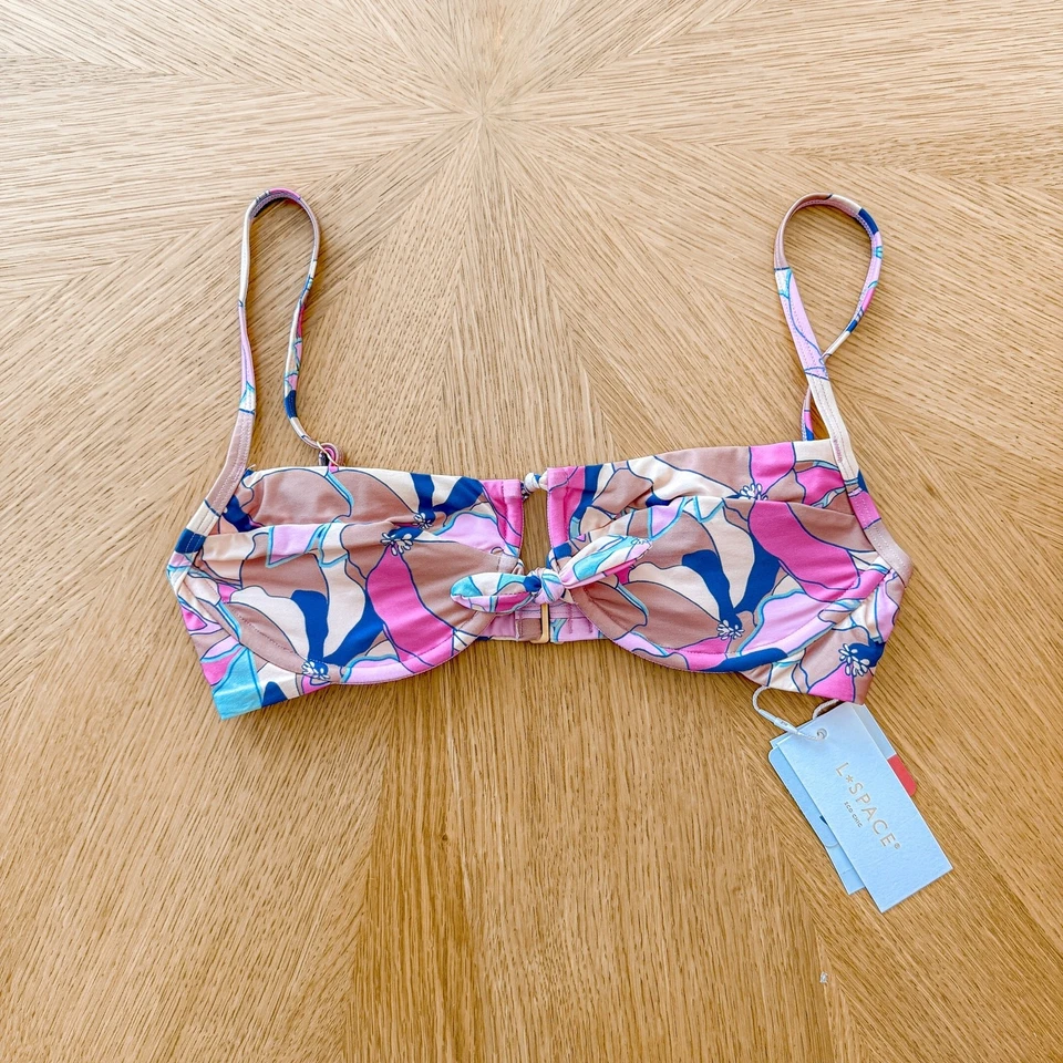 L*Space Bikini Top Mujer Pequeño Rosa Multi Sundazed Floral Traje de Baño Boho Nuevo con Etiquetas Foto 2 de 4