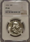 1953 Proof Franklin Silver Half Dollar NGC PF64