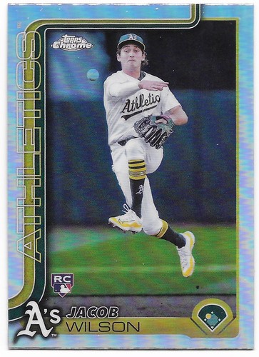 2025 Topps Chrome Refractor Jacob Wilson (#96) Athletics RC SP - Picture 1 of 2