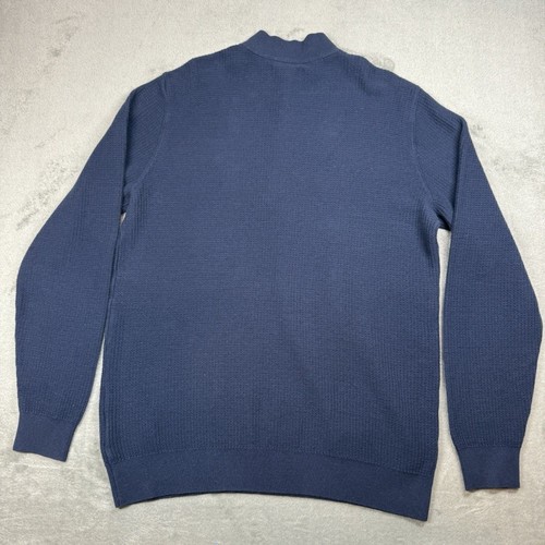 Suéter Brooks Brothers Para Hombres Grande Azul Algodón Lana Tejido Waffle Pullover Henley - Imagen 2 de 7