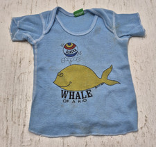 Vintage Baby Kids Shirt Size 18 Mo 18 Month Whale of a Kid Funny Joke Fun Cute