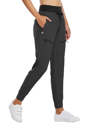 baleaf Women's Joggers 28'' Lightweight Hiking Pants High Waist 5 Zipper Pock...