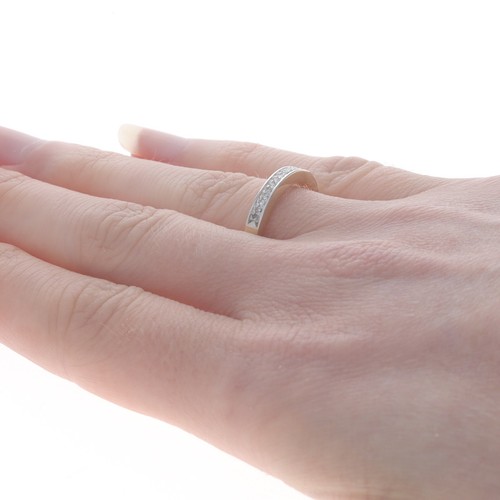 Fede Nuziale Oro Giallo e Diamante - 14k Singolo Taglio .10ctw Ring - Foto 4 di 9