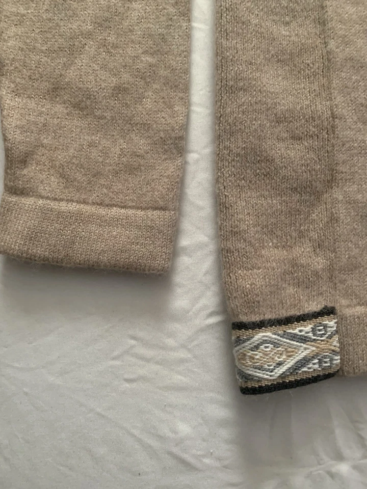 Suéter Pulôver PAKA Feito à Mão Aveia Macia Royal Alpaca Blend Com Capuz Novo Unissex Pequeno - Imagem 3 de 4