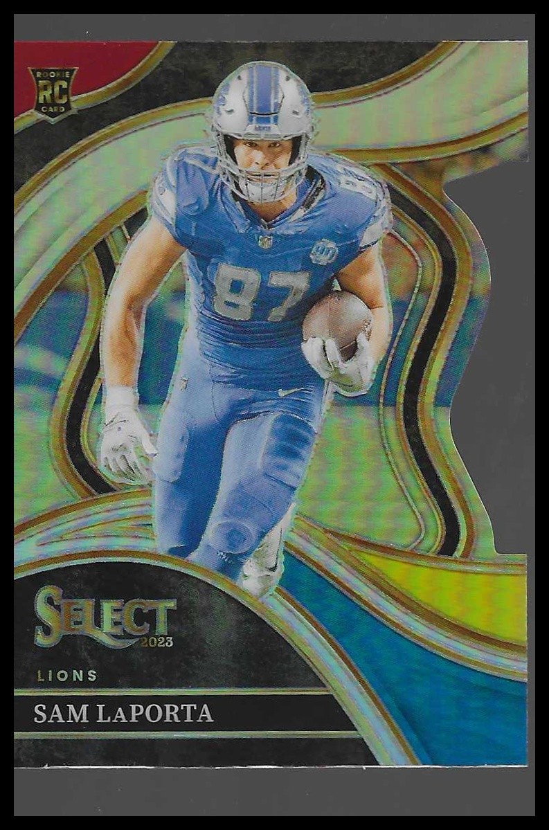 2023 Panini Select #221 Sam LaPorta Black and Red Prizms Die Cuts