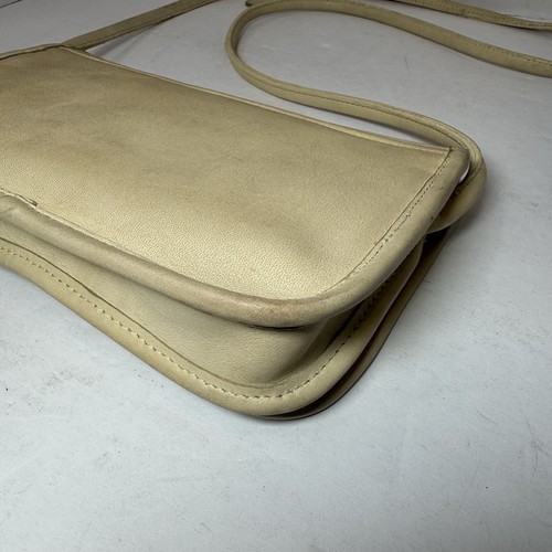 Vintage COACH Penny Pocket Purse Bone Ivory Leather Crossbody Shoulder Bag Dinky - Picture 14 of 24