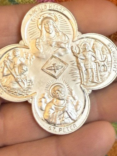 Vtg My Outdoor Companion Catholic Saints Jesus Hubert, St Christopher & Hubert - Picture 12 of 13