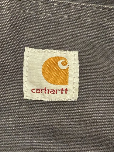 VTG Carhartt Womens Large Jacket WJ130 COA Coal Gray Canvas Hooded Quilt Lined - Picture 5 of 20
