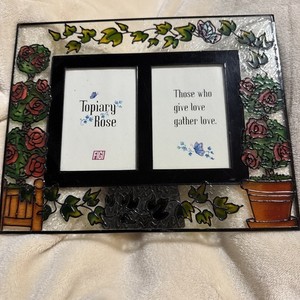 Topiary Rose Picture Frame Stained Glass