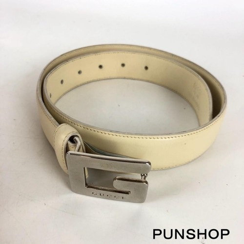 GUCCI GG Pattern Logo hebilla cinturón, blanco, para mujer, 70/28, 037 394 0959 - Imagen 11 de 24