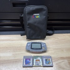 Nintendo Game Boy Advance Console System - Clear Glacier 3 Games &case