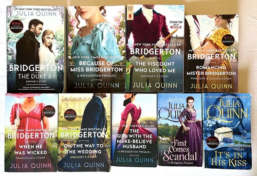 Eine Reihe Set von BRIDGERTON Romanen von Julia Quinn 8 Taschenbücher