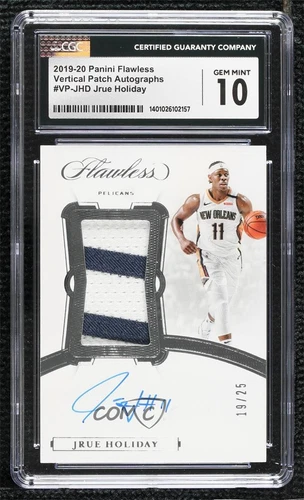 2019-20 Panini Flawless Vertical /25 Jrue Holiday CGC 10 Gem Mint Patch Auto