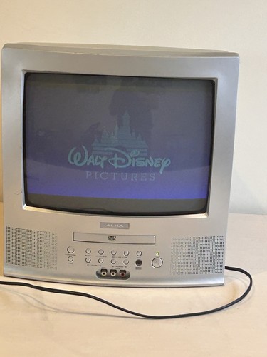 Vintage Alba TVD3407 14 Inches TV DVD Combo Silver CRT Display Gaming Retro