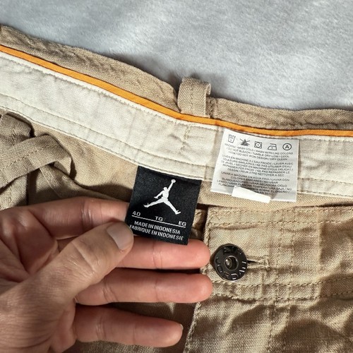 Air Jordan pantaloncino cargo lino uomo 40 16,5” alto vestibilità sotto ginocchio sole sbiadito LEGGI! - Foto 5 di 14