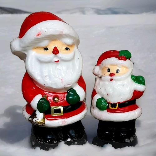 Vintage Santa Claus Candle Lot of 2 Christmas 8" & 6" - Picture 1 of 5