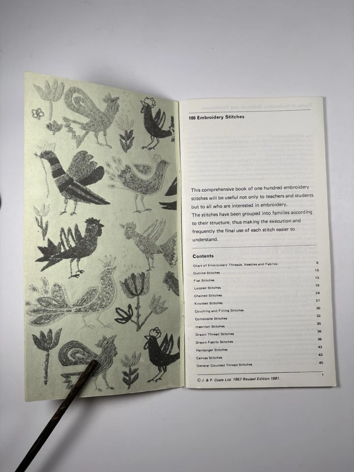 100 Embroidery Stitches Anchor Coats 1981 Vintage Craft Guide Booklet Sewing - Image 2 of 4