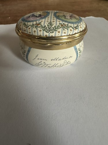 Halcyon Days Enamel Trinket Box Constitution James Madison HORCHOW COLLECTION - Picture 2 of 8