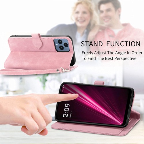 For T-Mobile REVVL 6/6 Pro/V+ 5G Magnetic Leather Wallet Zipper Case Stand Cover - Picture 29 of 47