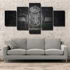 Real Madrid CF Soccer Football Sports Team Logo 5 Piece Panel Canvas Wall Art