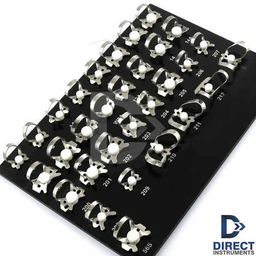 31Pcs Kit Dental Rubber Dam Clamps With Black Tray Endodontic Instruments - Picture 3 of 3